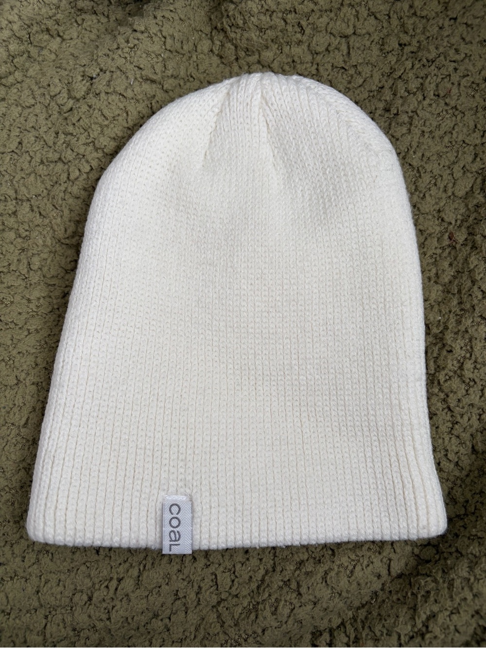 Coal White Knit Beanie — Soft Everyday Winter Hat